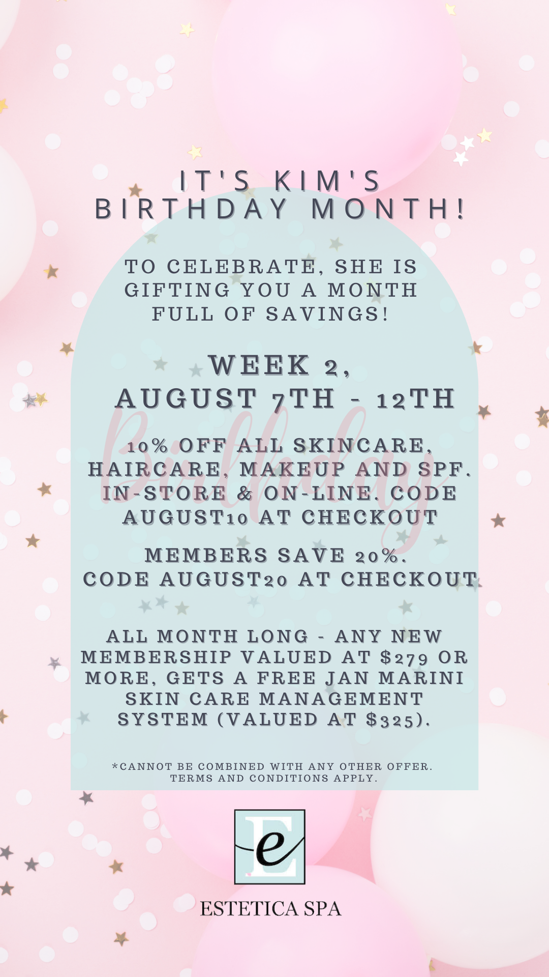 August 7th-12th Promo: 10% - 20% Off Skincare